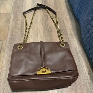 Elegant Brown Leather Shoulder Bag